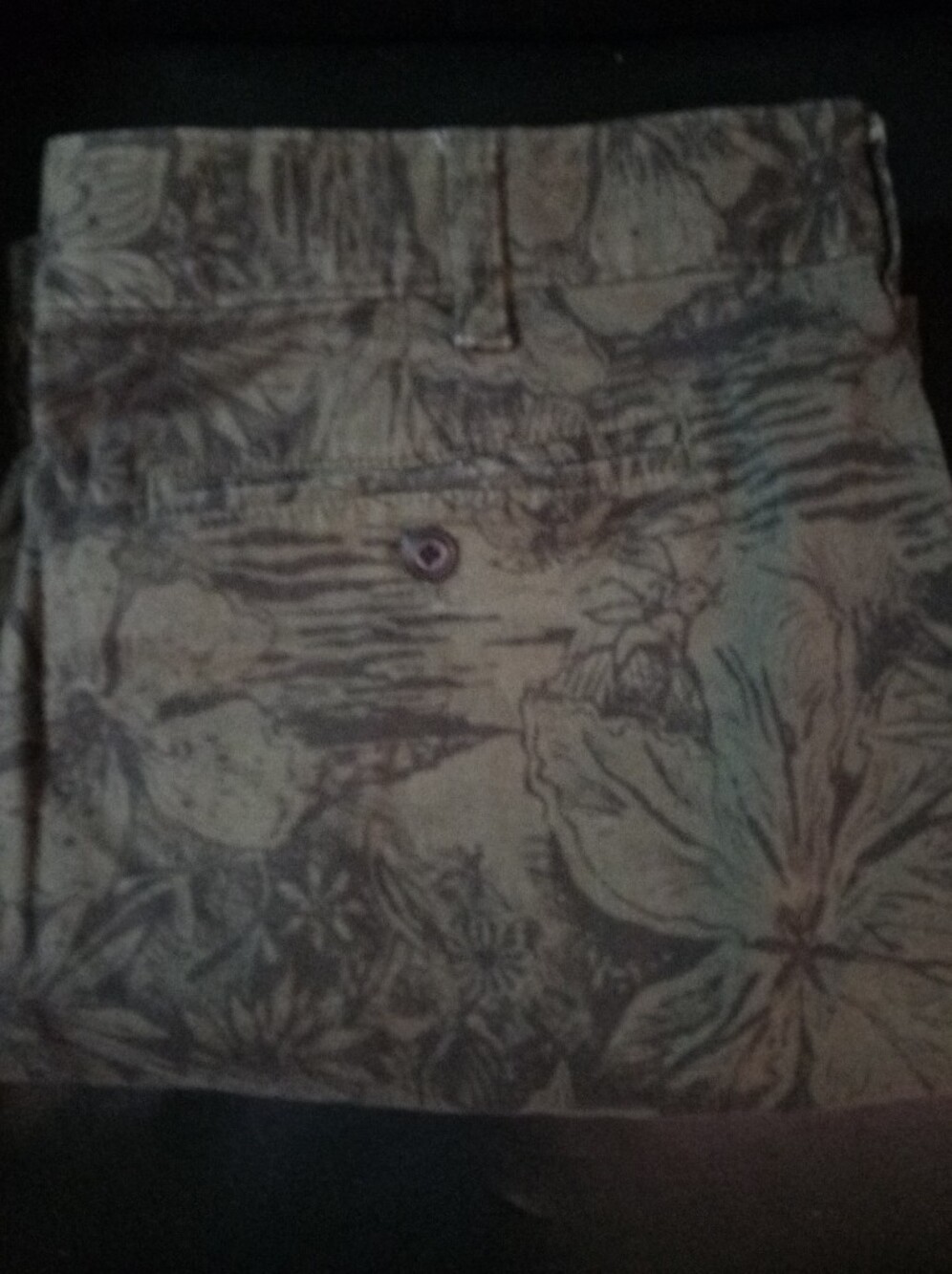 Sonoma Olive Green Floral-Print Shorts Flex Wear Size 38